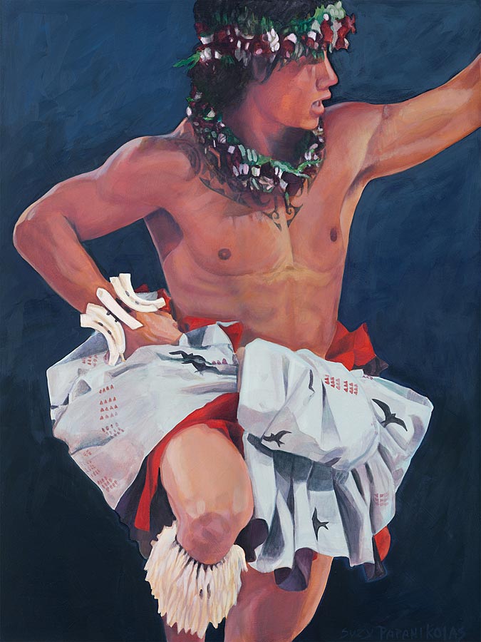 Kahiko with Frigate Bird Malo | Hawaiian Art