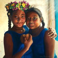 Sisters with Donut | Hawaii Art
