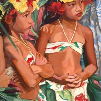 Young Dancers with Yellow Hibiscus | Aloha Art